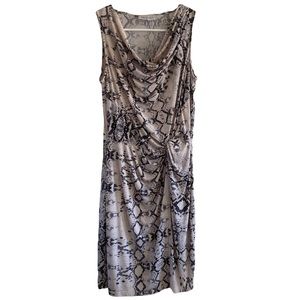 Jennifer Lopez Sleeveless Animal Print Dress Pink/Gray JLO Dress Stretch